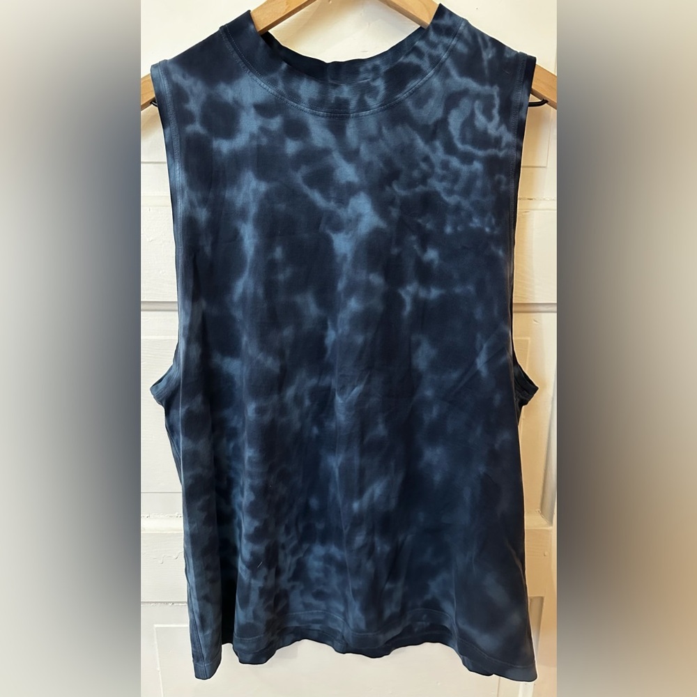 Lululemon All Yours Tank Top Marmoleado Tie Dye Soft Denim True Navy Sz 4